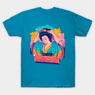 Geisha Preparing Coiffure T-Shirt